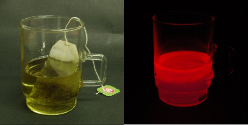 Dracula Tee, Peroxioxalat Chemilumineszenz mit Chlorophyll