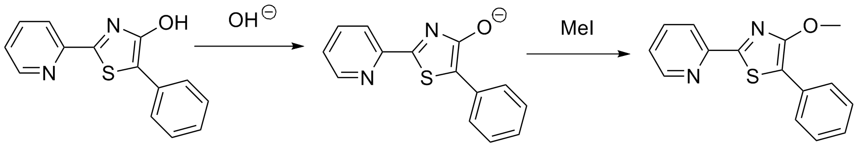 Thiazole, Deprotonierung und Etherbildung